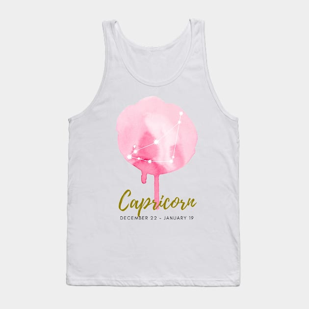 Capricorn Zodiac Artprint Illustration Poster Drawing Art Print Constellation Astrology Tank Top by hexchen09